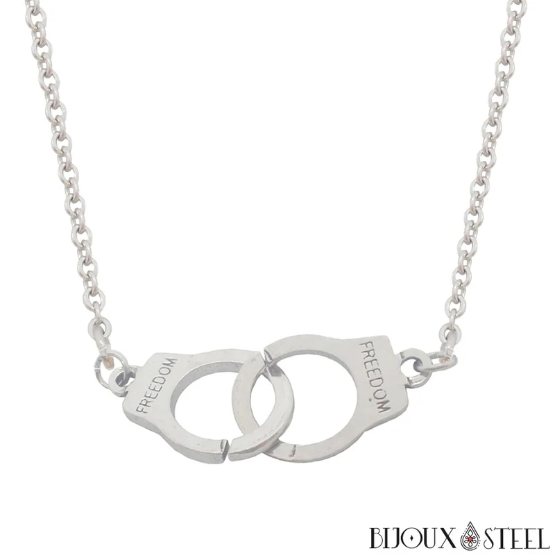 Collier menottes adultes en acier inoxydable