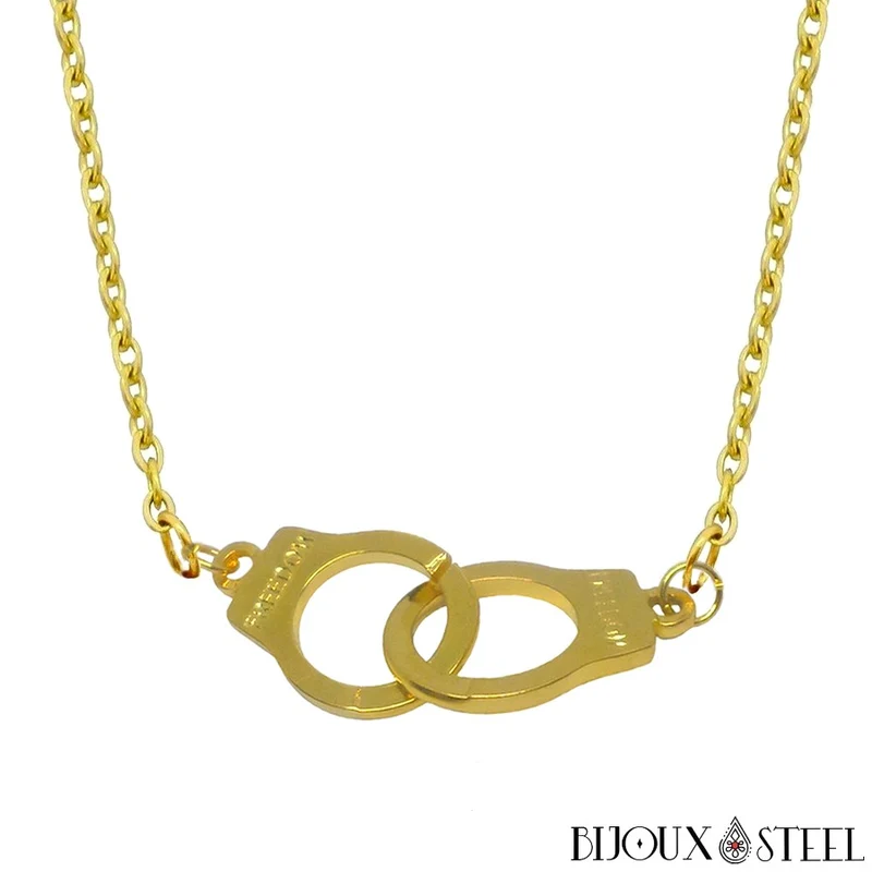 Collier menottes adultes en acier inoxydable