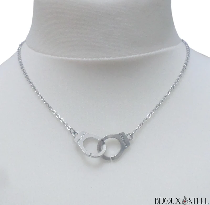 Collier menottes adultes en acier inoxydable