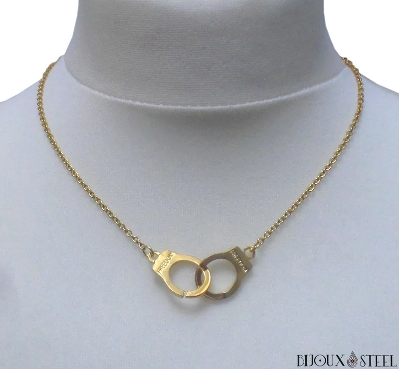 Collier menottes adultes en acier inoxydable
