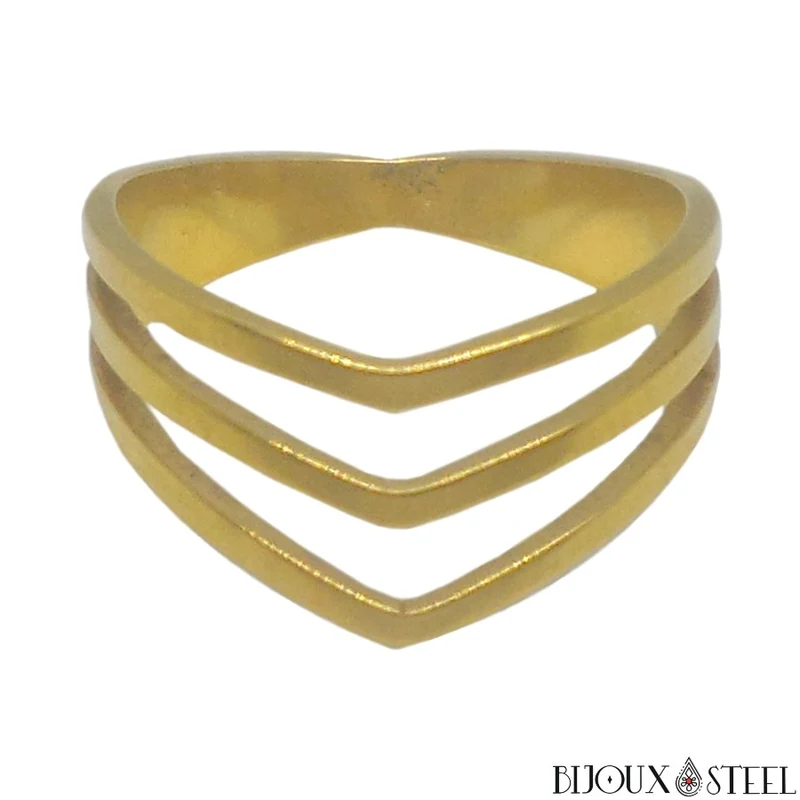 Bague dorée Élégance en acier chirurgical