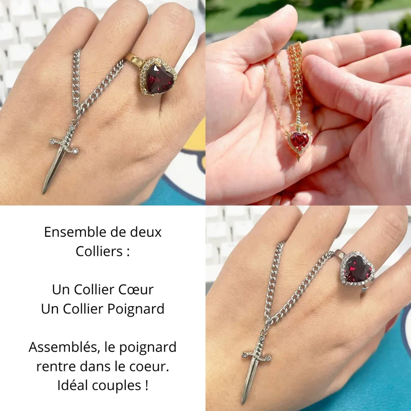 Collier Cœur Poignard