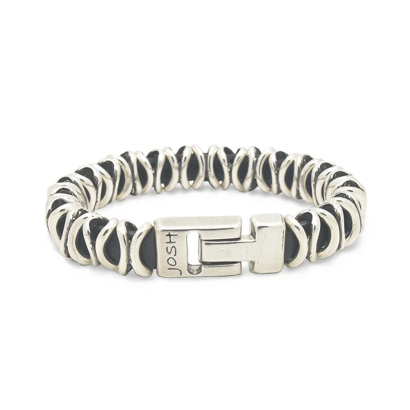 Josh Silver Alloy Bracelet 03560SL/NCLR/LRG
