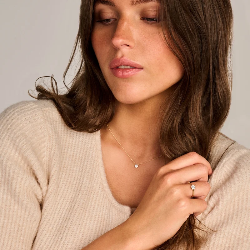 Blush Bague en or 14 carats avec diamants naturels 1678BDI/54