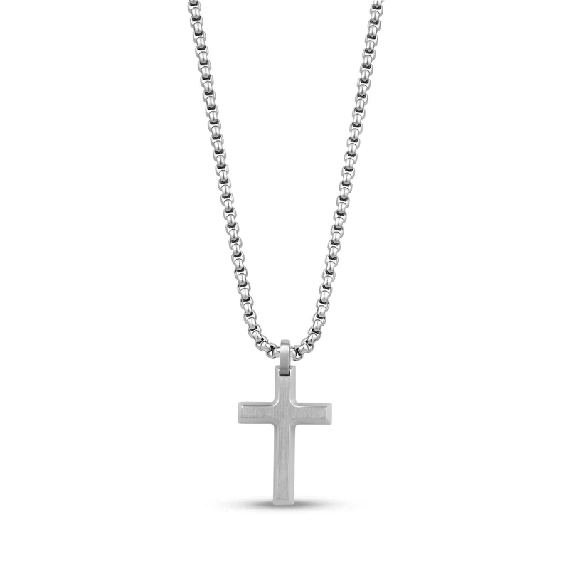 Mini pendentif croix à bord biseauté
