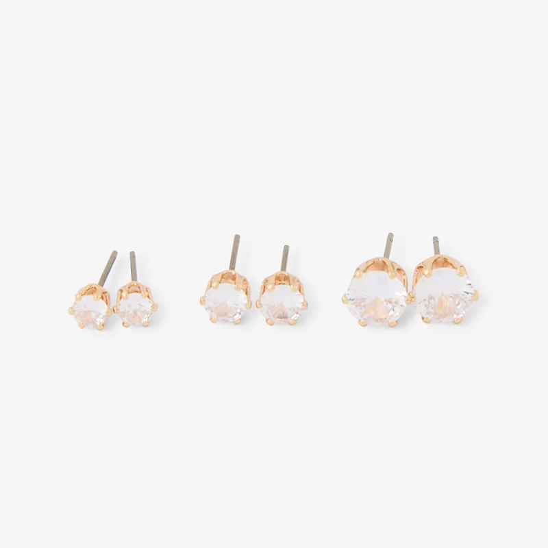 Set de 3 boucles d'oreilles Léopard félin