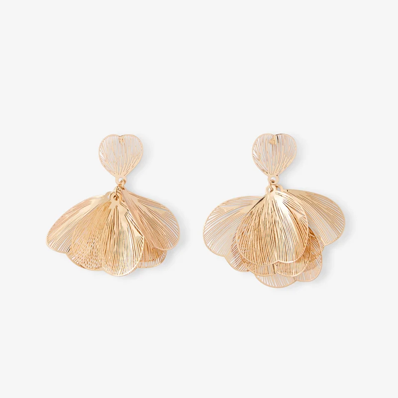 Boucles d'oreilles pétales de fleur en filigrane Romantique