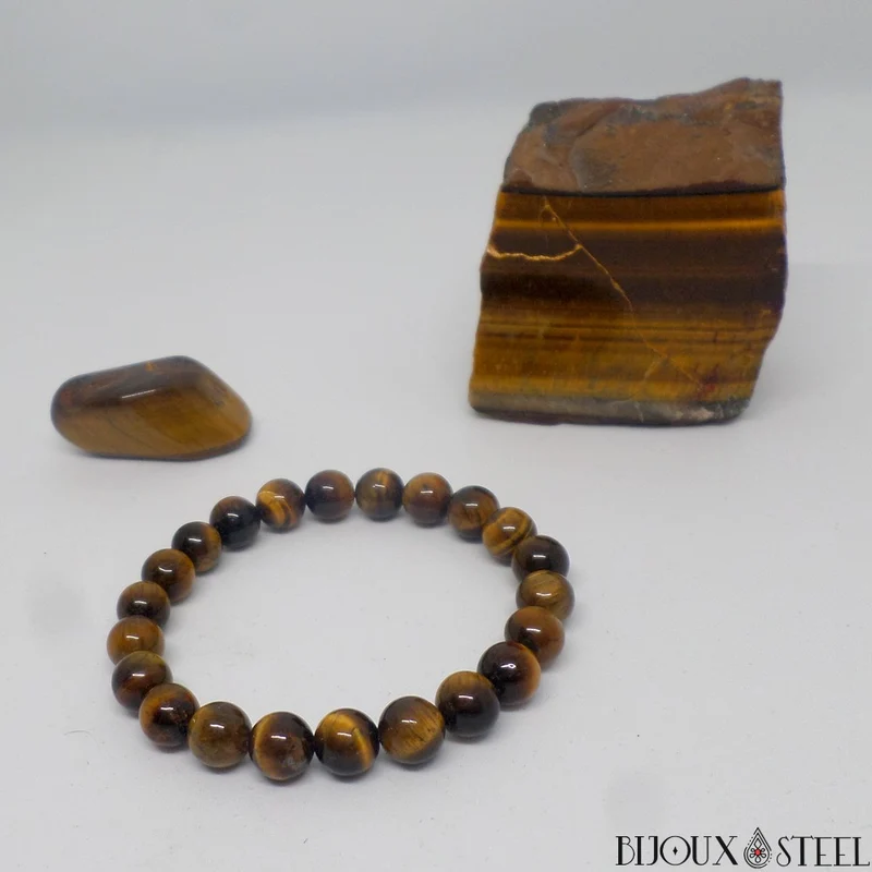 Bracelet en perles d'oeil de tigre 8mm