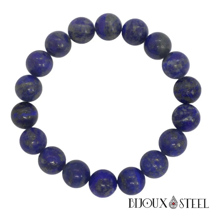 Bracelet en perles de lapis-lazuli 10mm