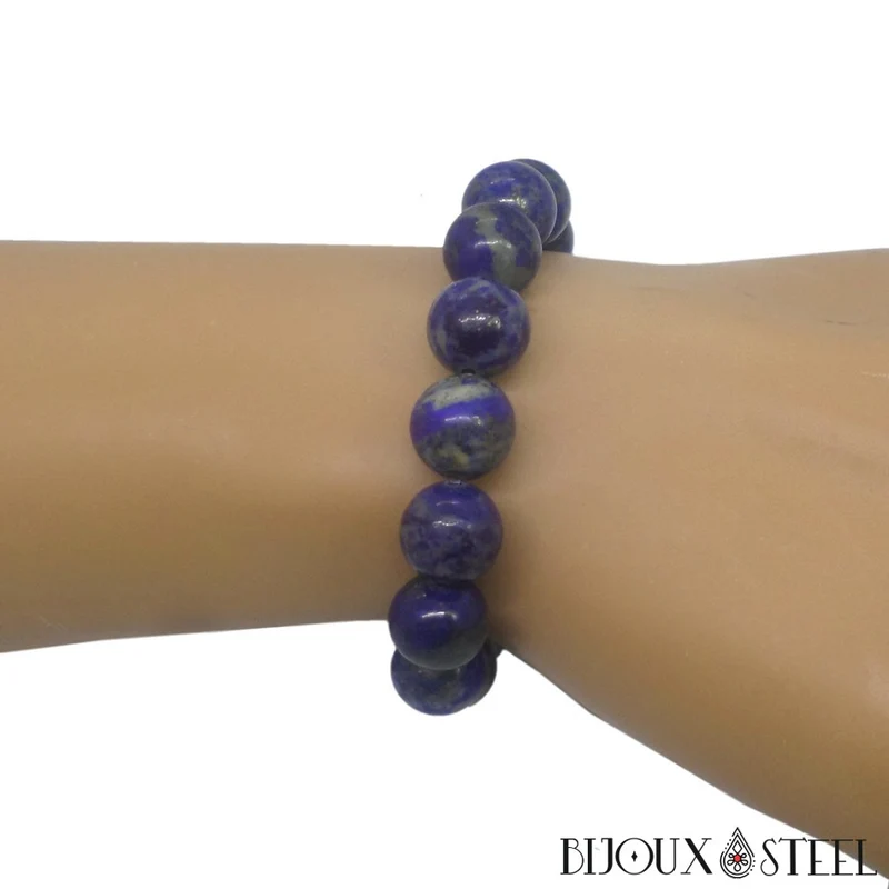 Bracelet en perles de lapis-lazuli 10mm