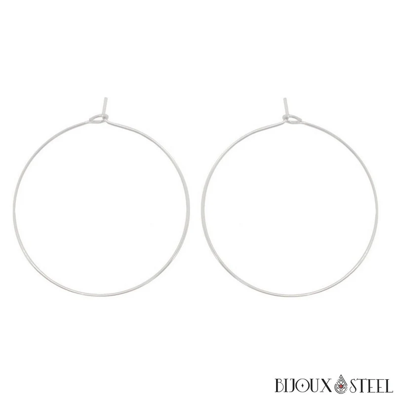 Boucles d'oreilles anneaux créoles en acier inoxydable