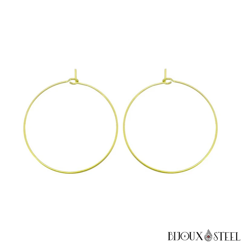 Boucles d'oreilles anneaux créoles en acier inoxydable