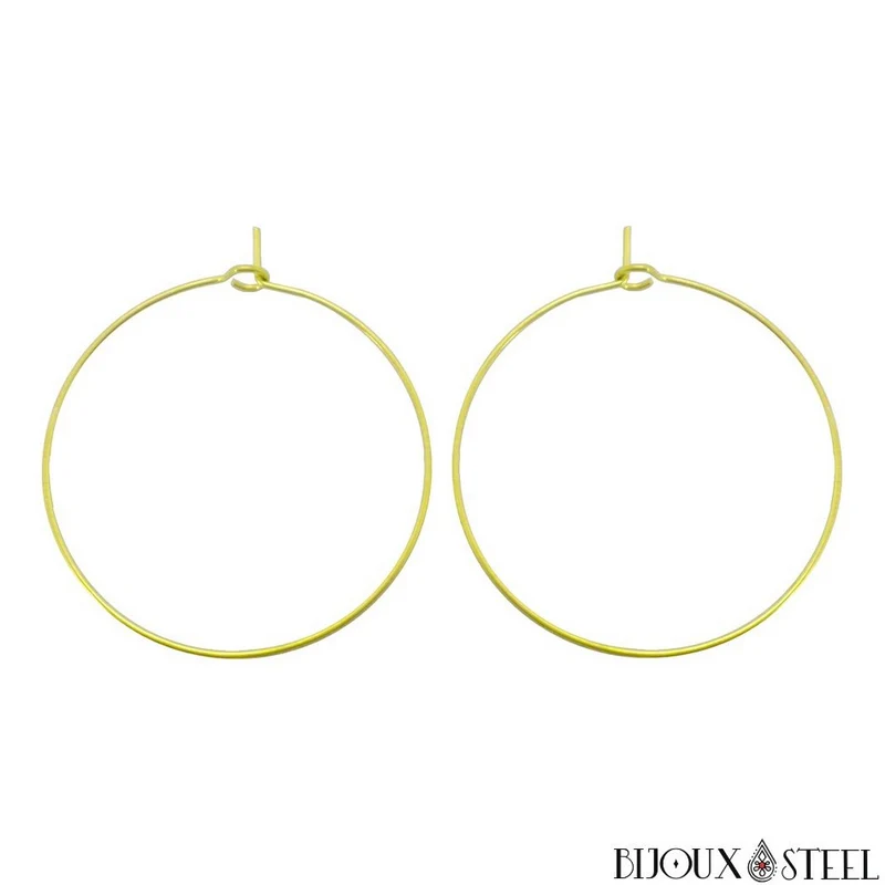 Boucles d'oreilles anneaux créoles en acier inoxydable