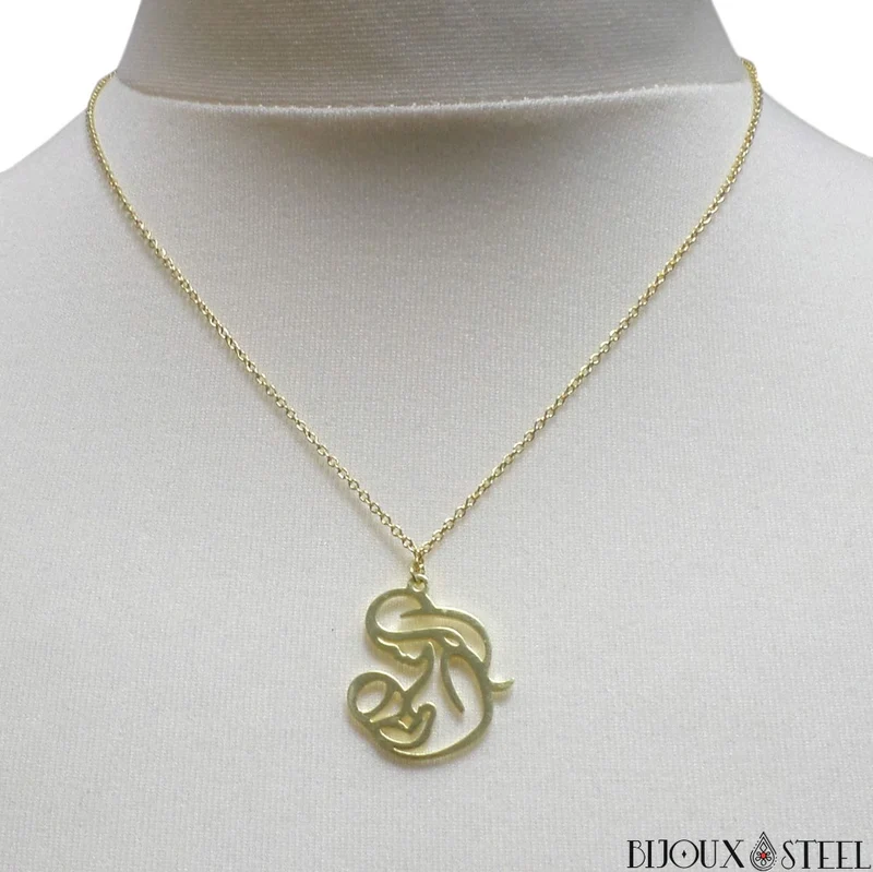 Collier à pendentif de naissance en acier inoxydable