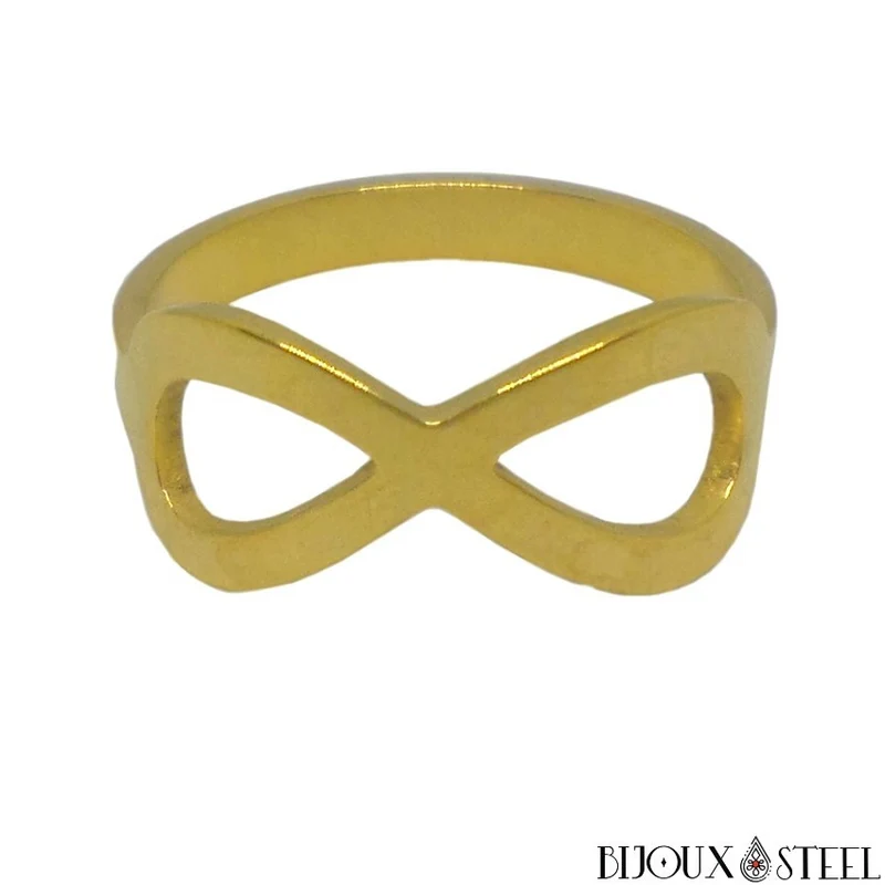 Bague infini dorée en acier chirurgical