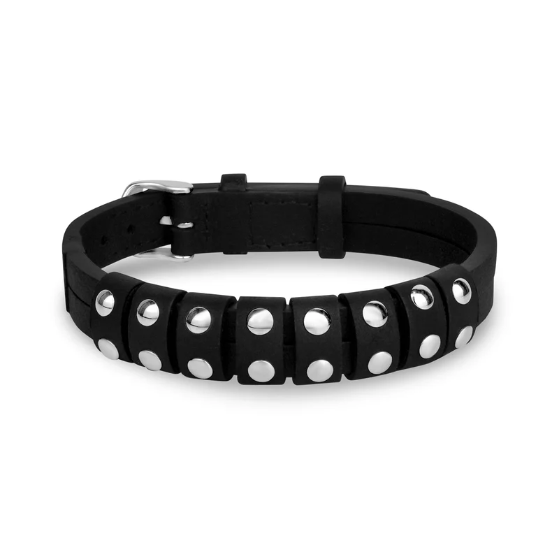 Bracelet en cuir clouté Rockstar