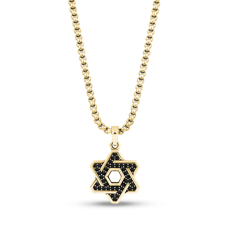 Pendentif étoile de David serti de pierres