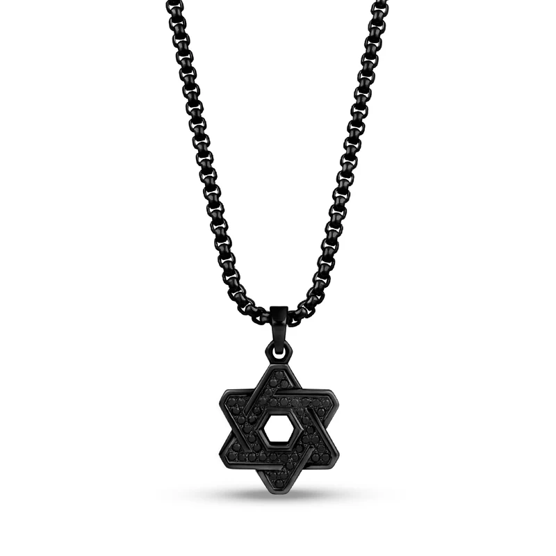 Pendentif étoile de David serti de pierres