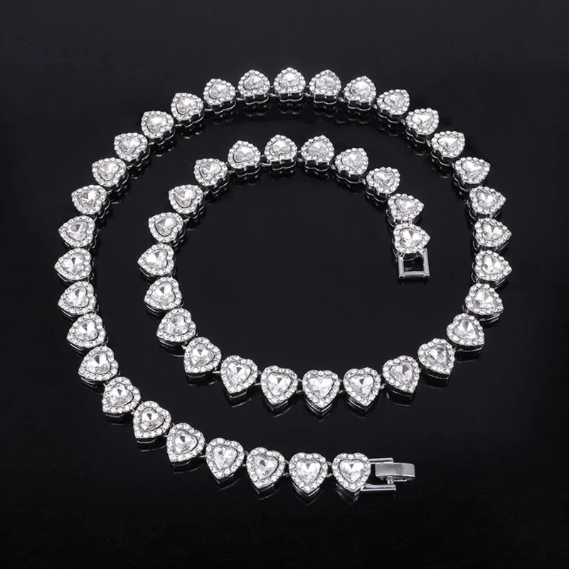 Collier Rivière Diamants Coeur