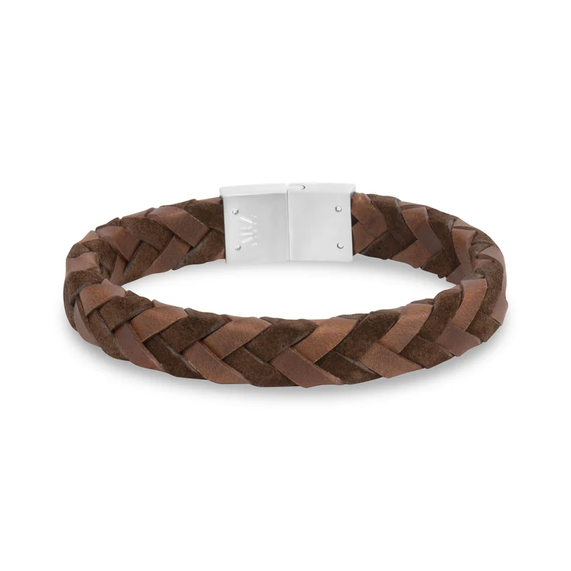 Bracelet en daim et cuir lisse