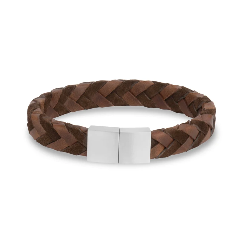 Bracelet en daim et cuir lisse