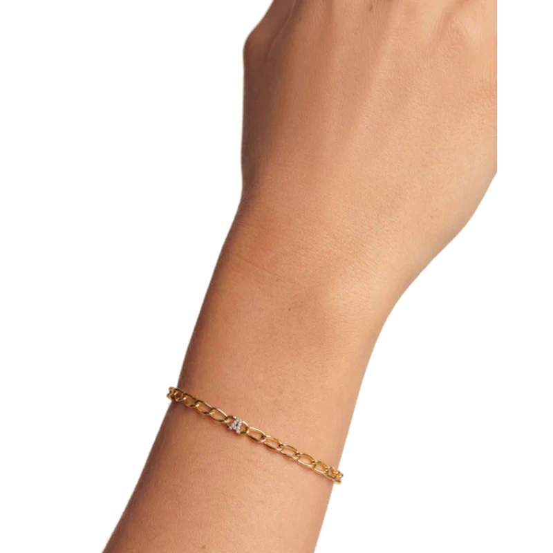 P D Paola Mini Letters Femmes Bracelet Plaqué or 18 carats PU01-541-U
