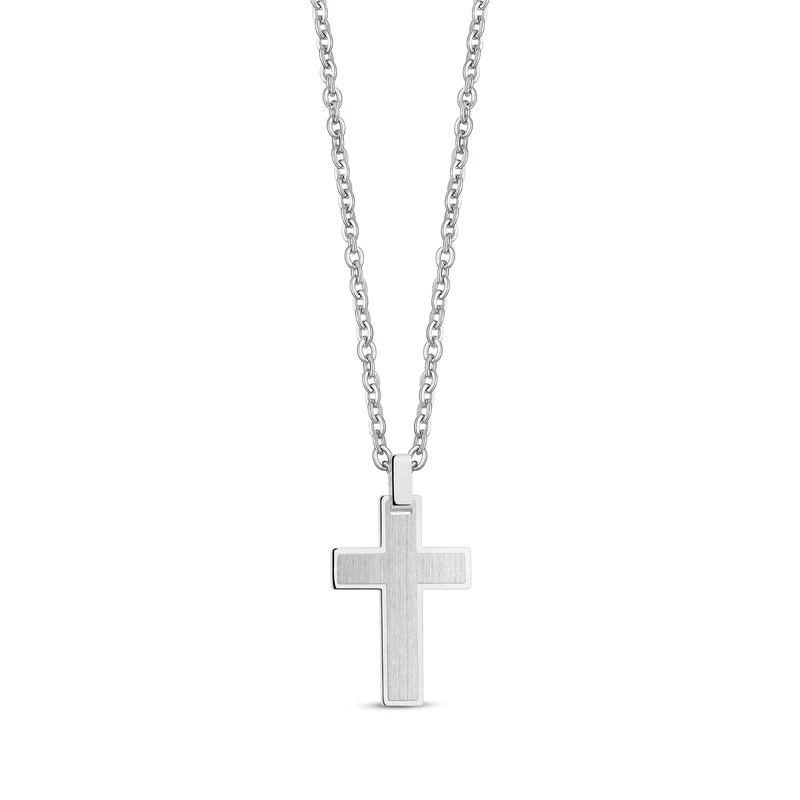 Pendentif croix bicolore