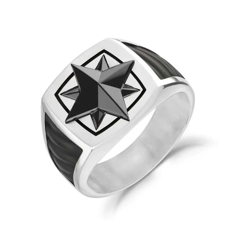 Bague signet étoile du Nord