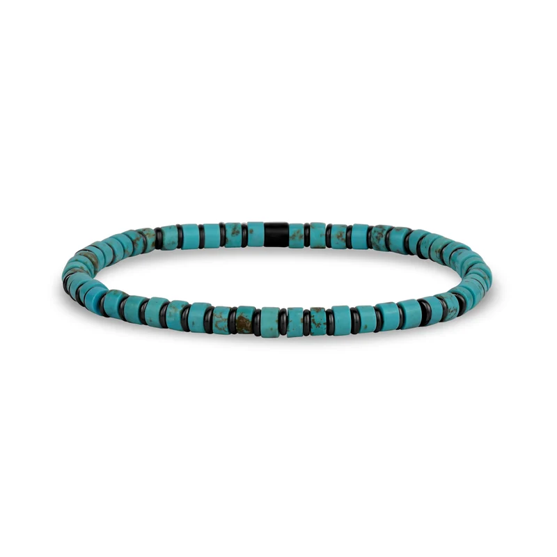 Bracelet de perles de turquoise et d'hématite
