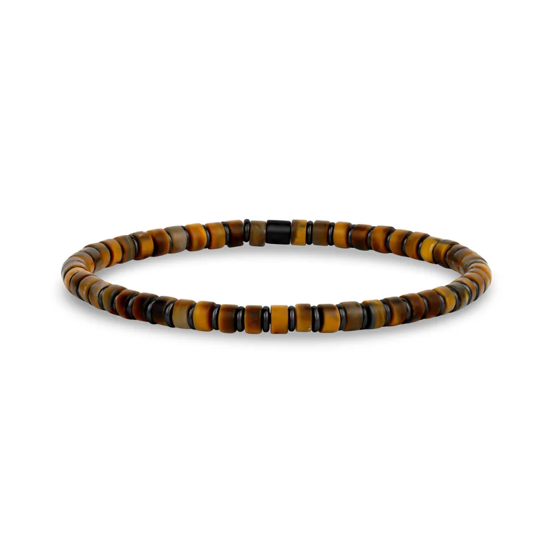 Bracelet de perles en hématite et marron