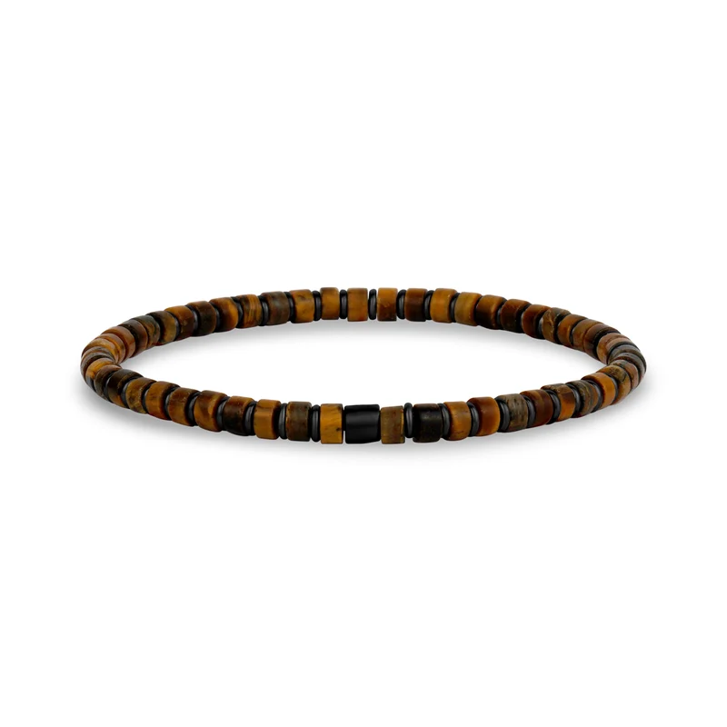 Bracelet de perles en hématite et marron