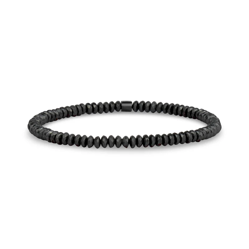 Bracelet de perles d'hématite à facettes