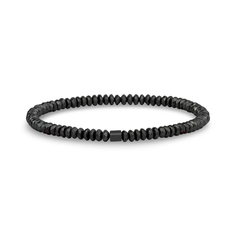 Bracelet de perles d'hématite à facettes
