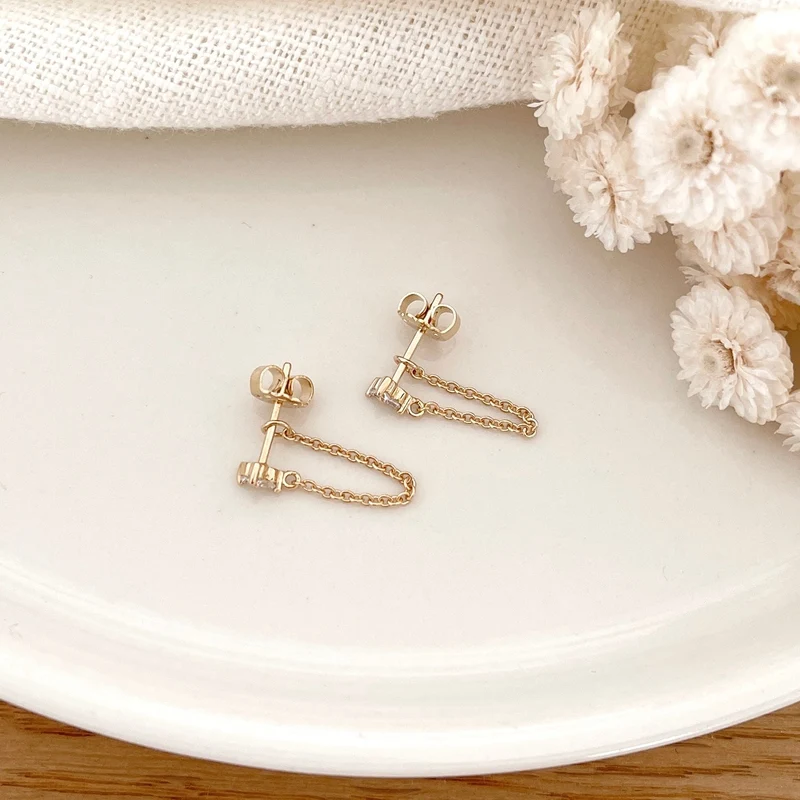 Boucles d'oreilles "Leontille" plaqué or