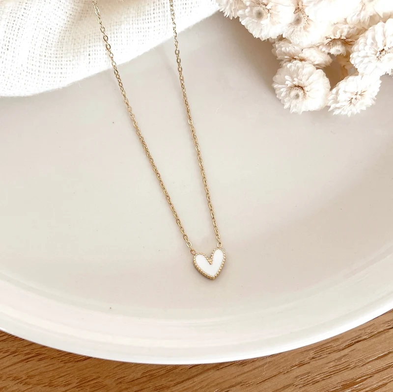 Collier "Louka" blanc acier