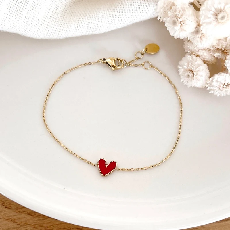 Bracelet "Louka" rouge acier