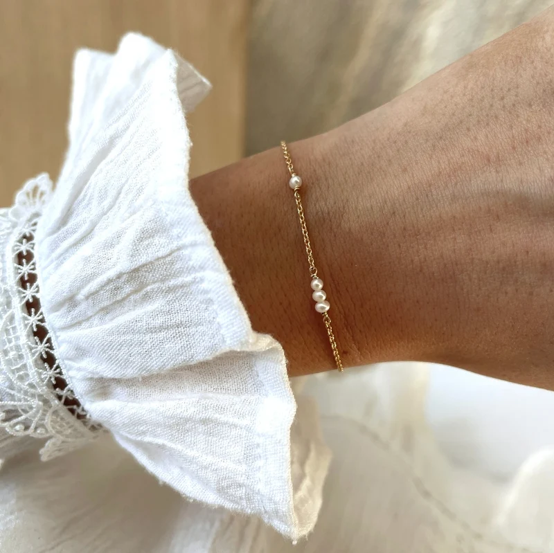 Bracelet "Antonin" perles plaqué or