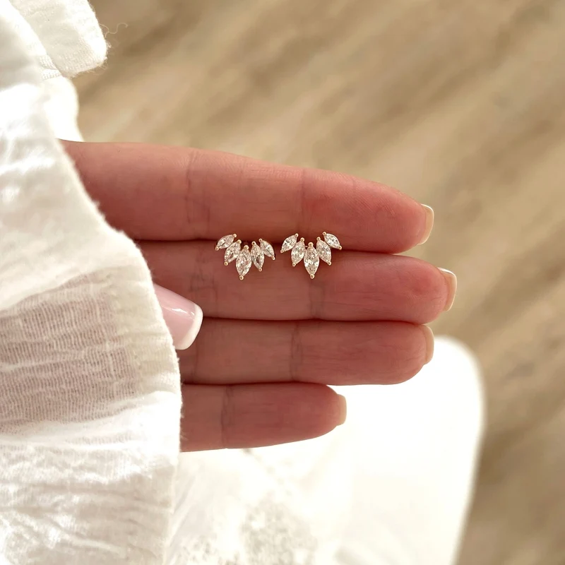 Boucles d'oreilles "Anissa" blanc plaqué or