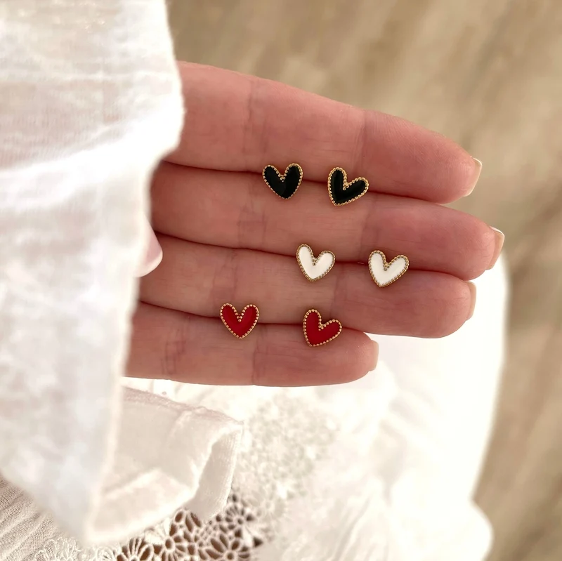 Boucles d'oreilles "Louka" blanc acier