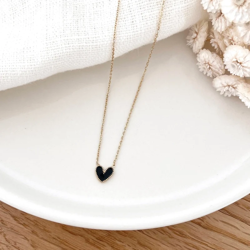 Collier "Louka" noir acier