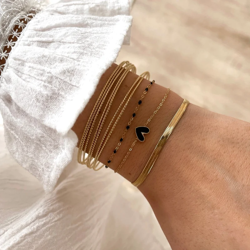 Bracelet "Louka" noir acier