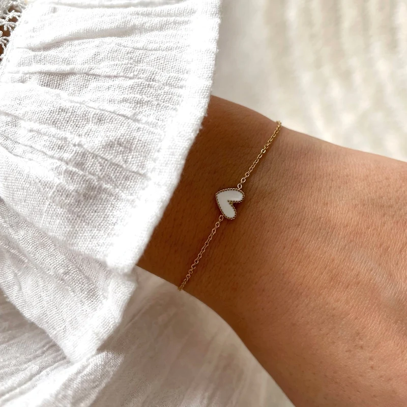 Bracelet "Louka" blanc acier