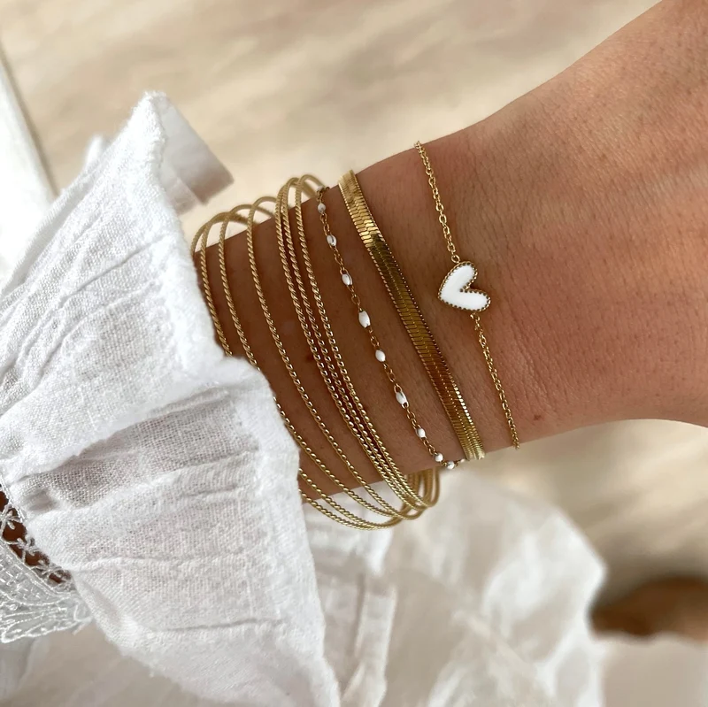 Bracelet "Louka" blanc acier