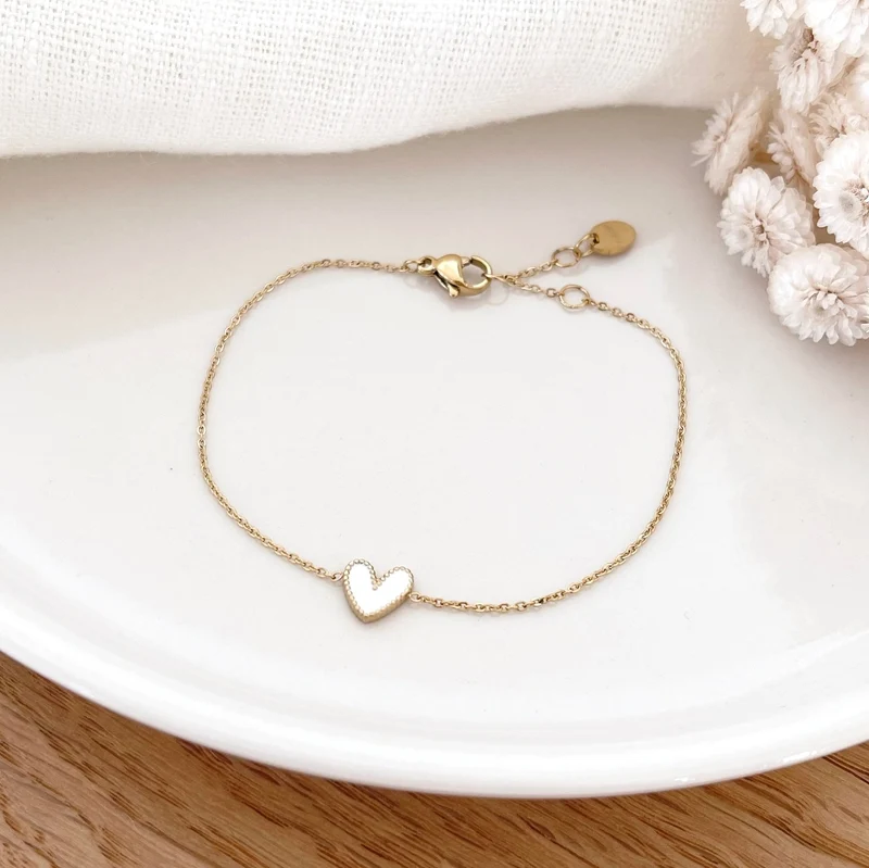 Bracelet "Louka" blanc acier