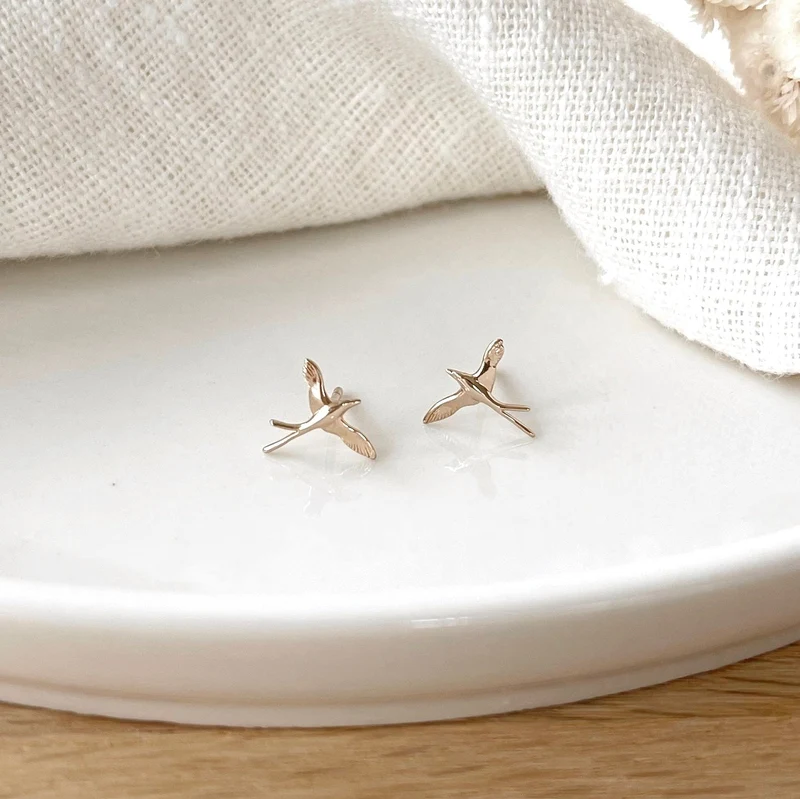 Boucles d'oreilles "Birdy" plaqué or