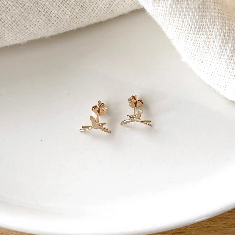 Boucles d'oreilles "Birdy" plaqué or