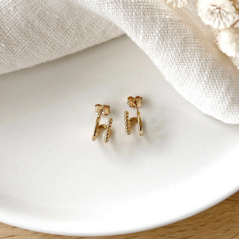 Boucles d'oreilles "Nawel" plaqué or