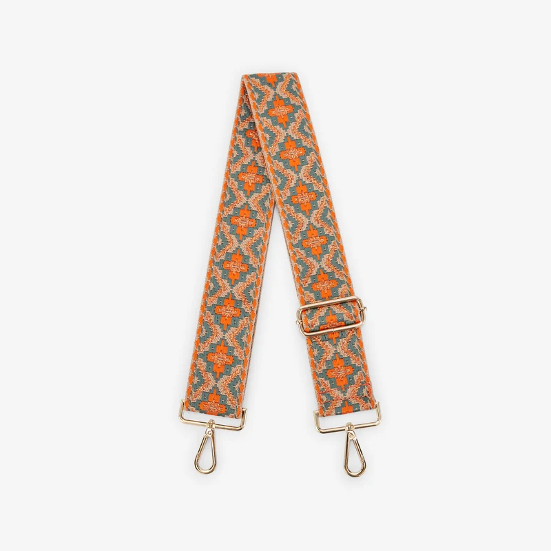 Bandoulière orange Pompom