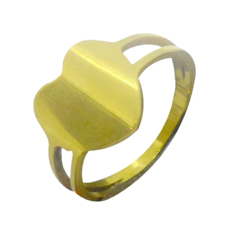 Bague dorée à coeur rempli d'amour en acier chirurgical