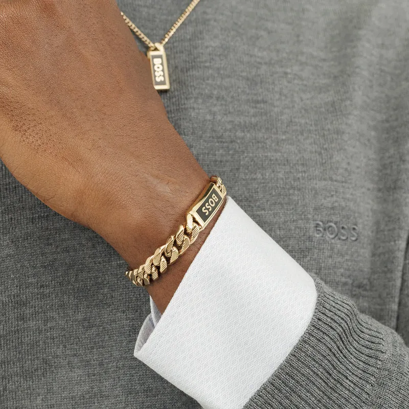 Hugo Boss Kassy Emblem Bracelet Couleur Or HBJ1580680M